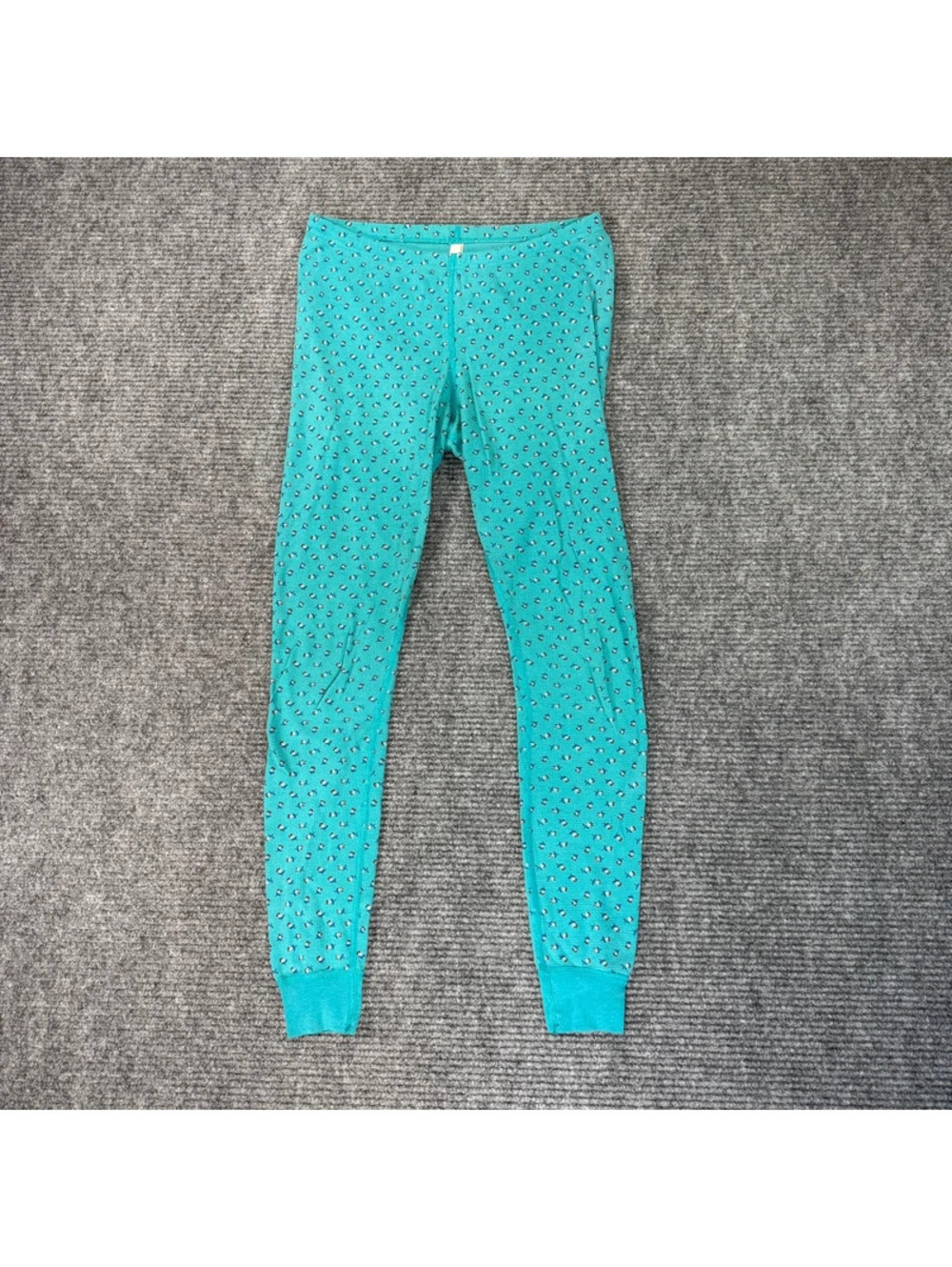 American Apparel Blue Teal Floral Pajamas Classic Girl Size Medium